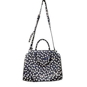 Rebecca Minkoff Amorous Satchel Tote Crossbody Bag Leather Floral Black White